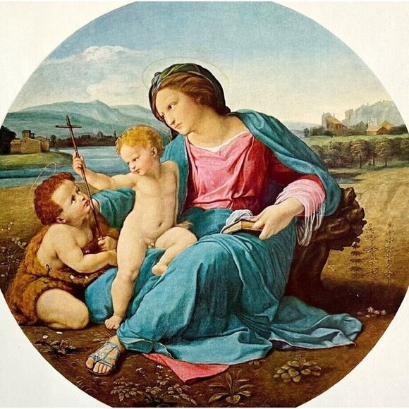 The Alba Madonna Raphael Colorplate Art Print 1939 Antique Renaissance LGADCP - Picture 1 of 3